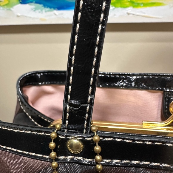 Coach Dark Brown Kiss Lock Purse - Picture 8 of 11
